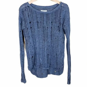 Abercrombie & Fitch XS loose knit blueish grey sweater boat neck grunge